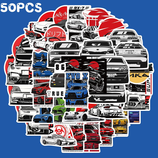 25/50PCS JDM Retrofit Racing Car Stickers